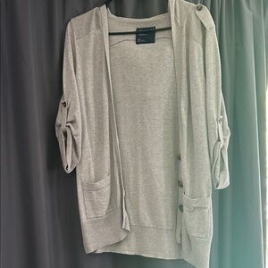 American Eagle Heather Gray Women's Cardigan